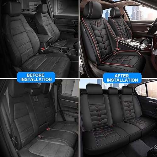 Miniatura 7 de Fundas de asiento de automóvil para Mazda CX7 2007-2012 CX-7 juego completo de fundas de asiento de piel sintética de 2 filas y 5 asientos,
