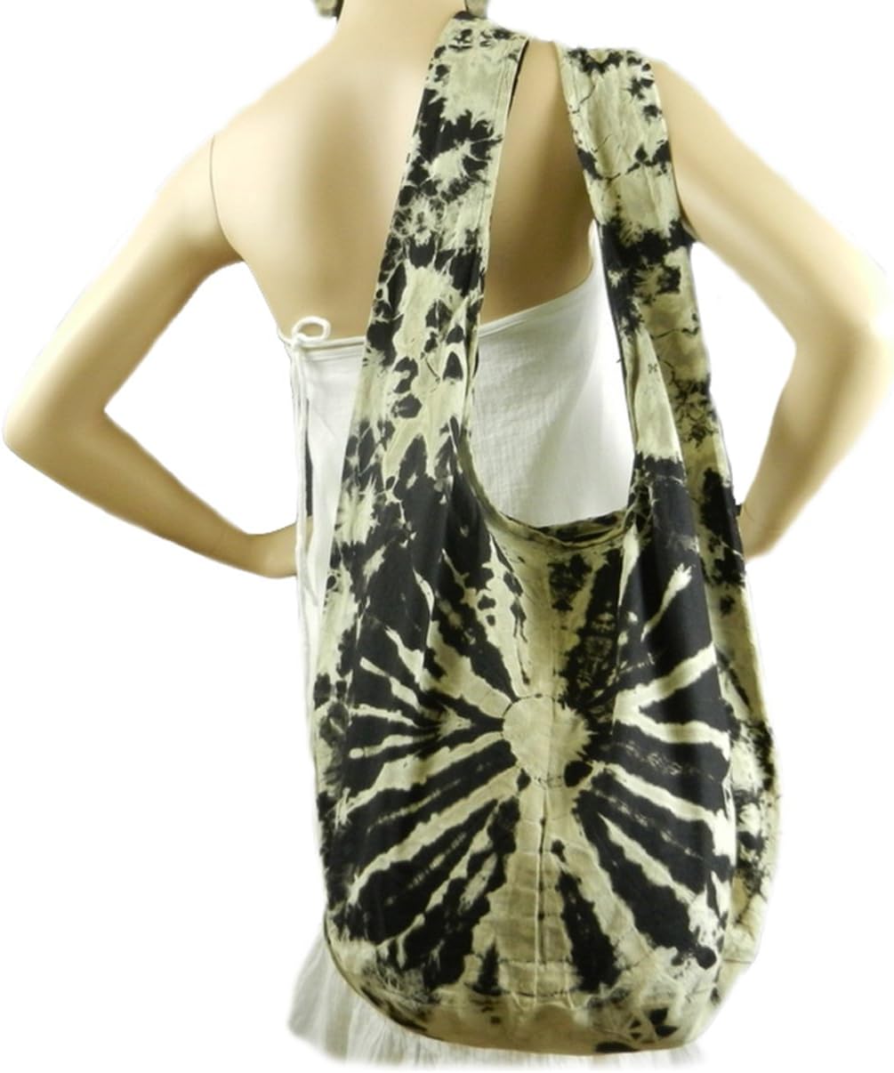 BTP! Tie Dye Sling Crossbody Shoulder Bag Purse Hippie Hobo Cotton Bohemian Colorful Firework - Image 2