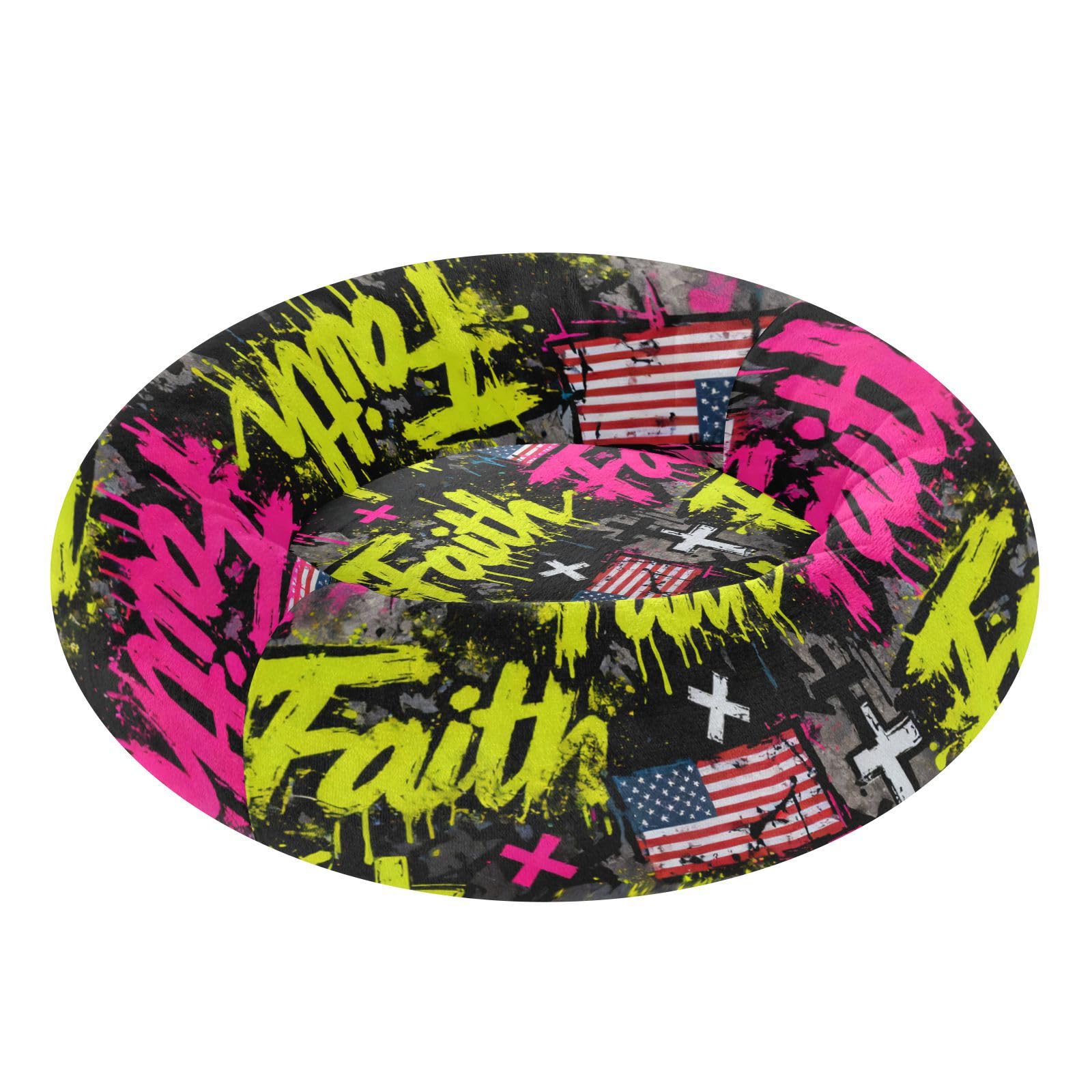 Lit apaisant anti-anxiété petit chien chat Faith M Vert fluo souple