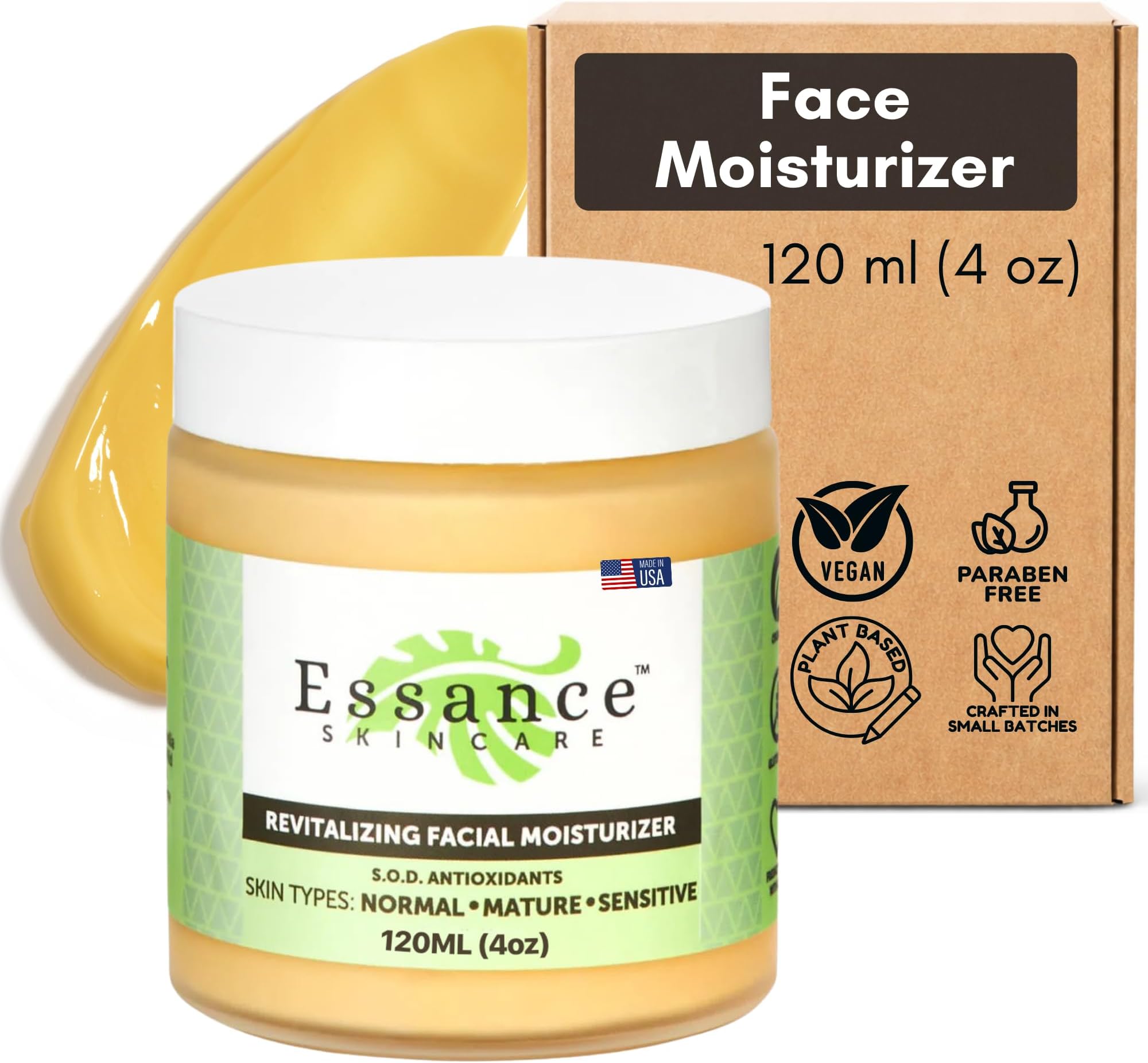 Essance Skincare Face Moisturizers 4 oz | Lightweight Moisturizer Face Cream with Sea Buckthorn | Facial Moisturizer for Women & Men | Face Cream for Dry, Oily & Sensitive Skin