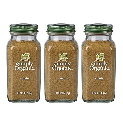 Simply Organic Semilla de comino molido, tarro de 2.31 onzas, rico, cálido, complejo sabor a especias terrosas, Kosher (paquete de 3)