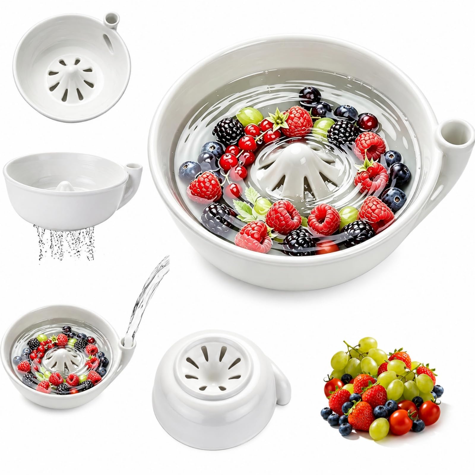 Generisch Beeren Waschschüssel Mit Abfluss Self Spinning Berry Washing Bowl