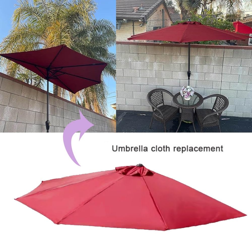 270cm 5 Varillas Toldo De Repuesto para Sombrilla De Media, Tela De Recambio Anti-UV, Cubierta Repuesto De Paraso Pared/jardín/Patio