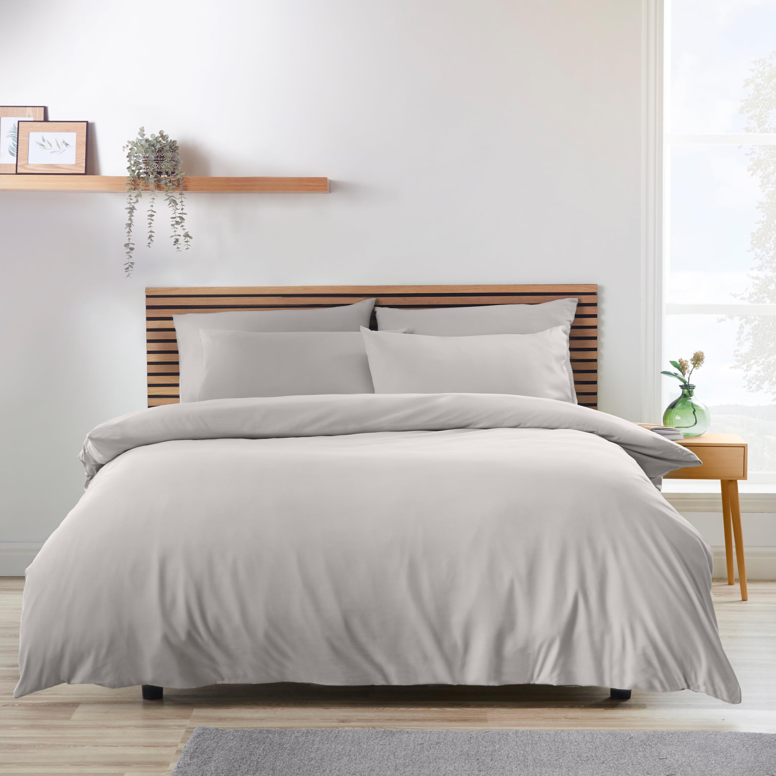 Catherine Lansfield So Soft Easy Iron Single Duvet Cover Set Grey