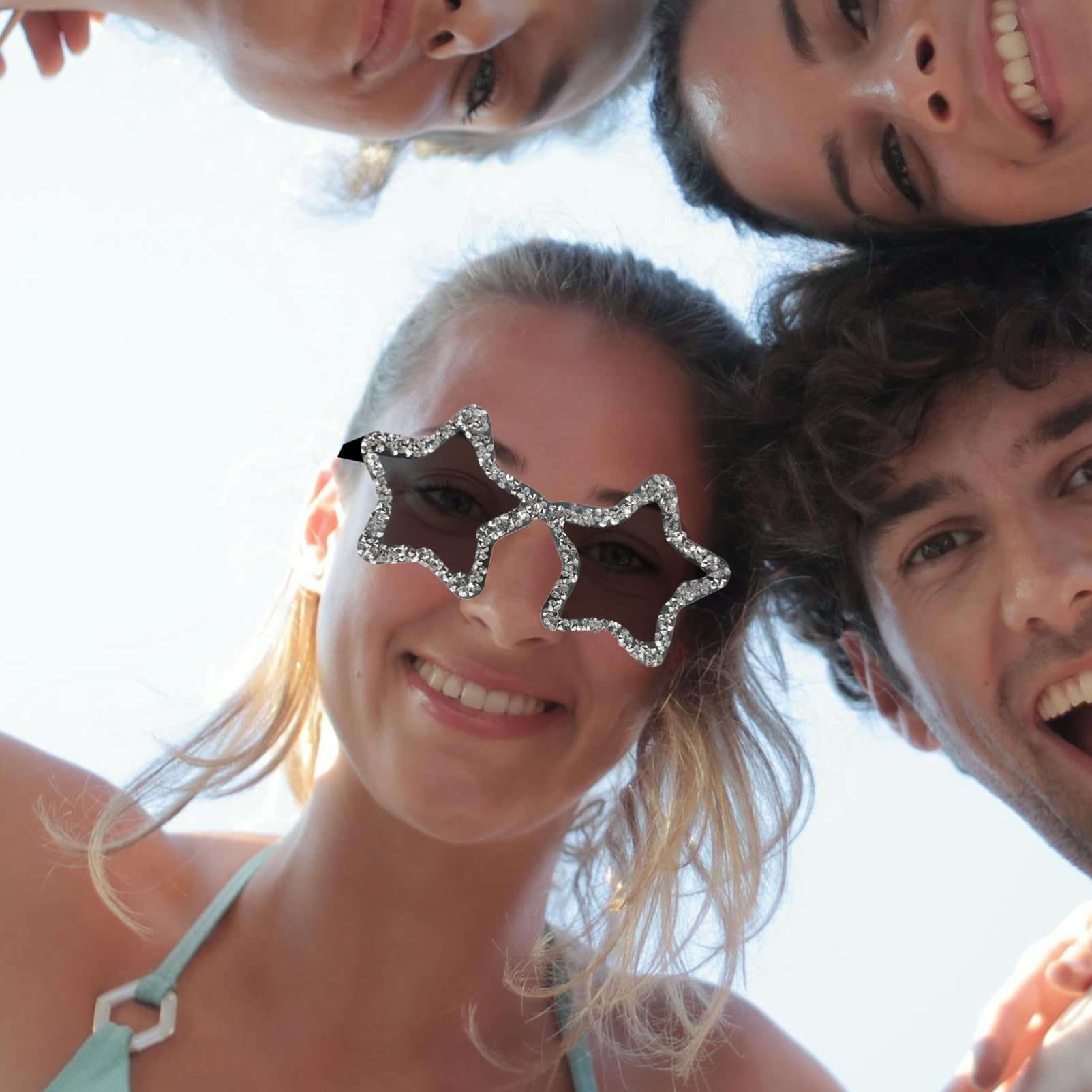 MUCKLILY Men's Sunglasses Stylish Rimless Sunglasses Cool Frameless Glasses Night Party Disco Glasses