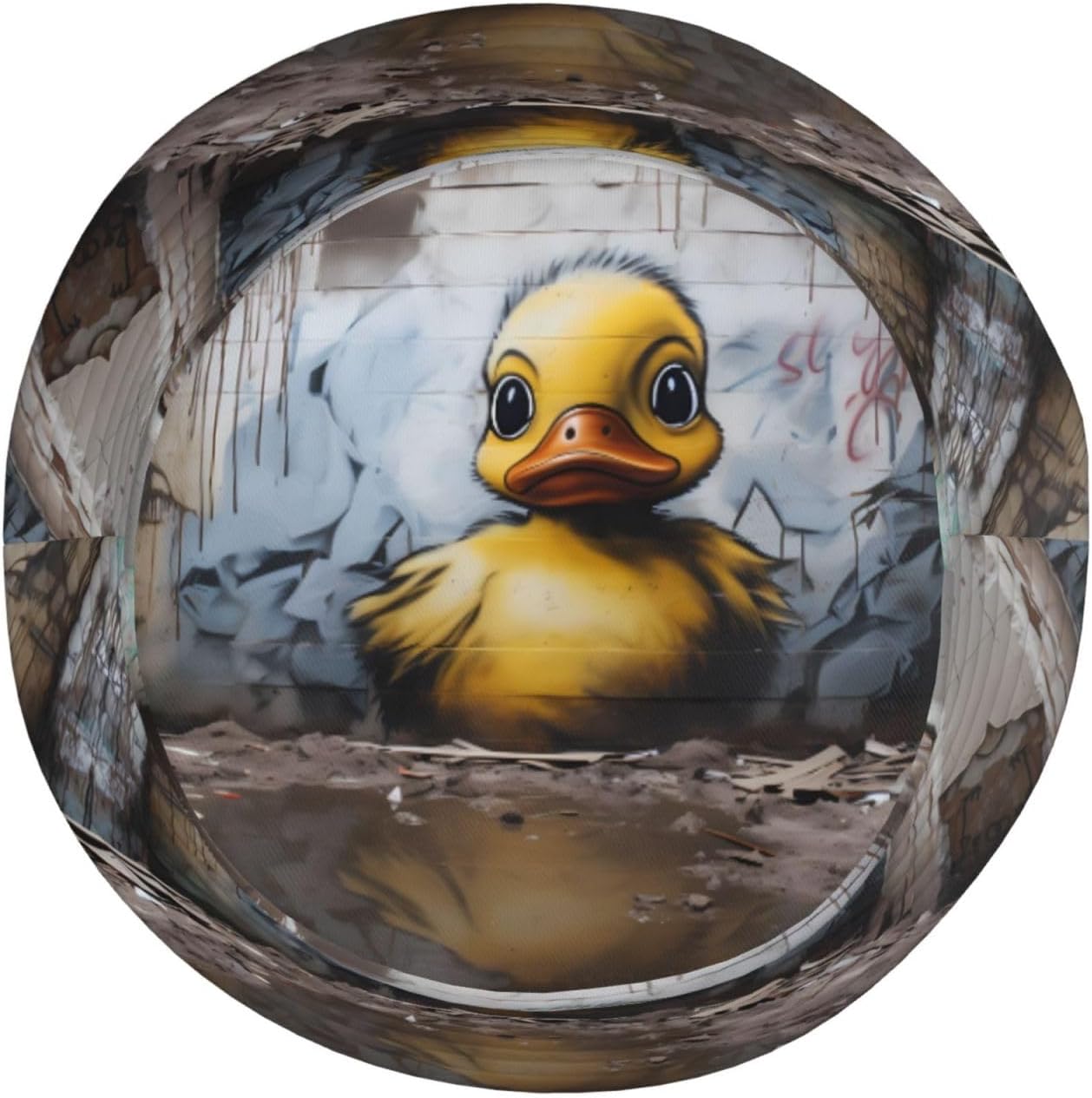 Wall Painting Ducks Prints Summer Outdoor Travel Bucket hat, a Beach Sun hat Suitable for Both Men and Women Black