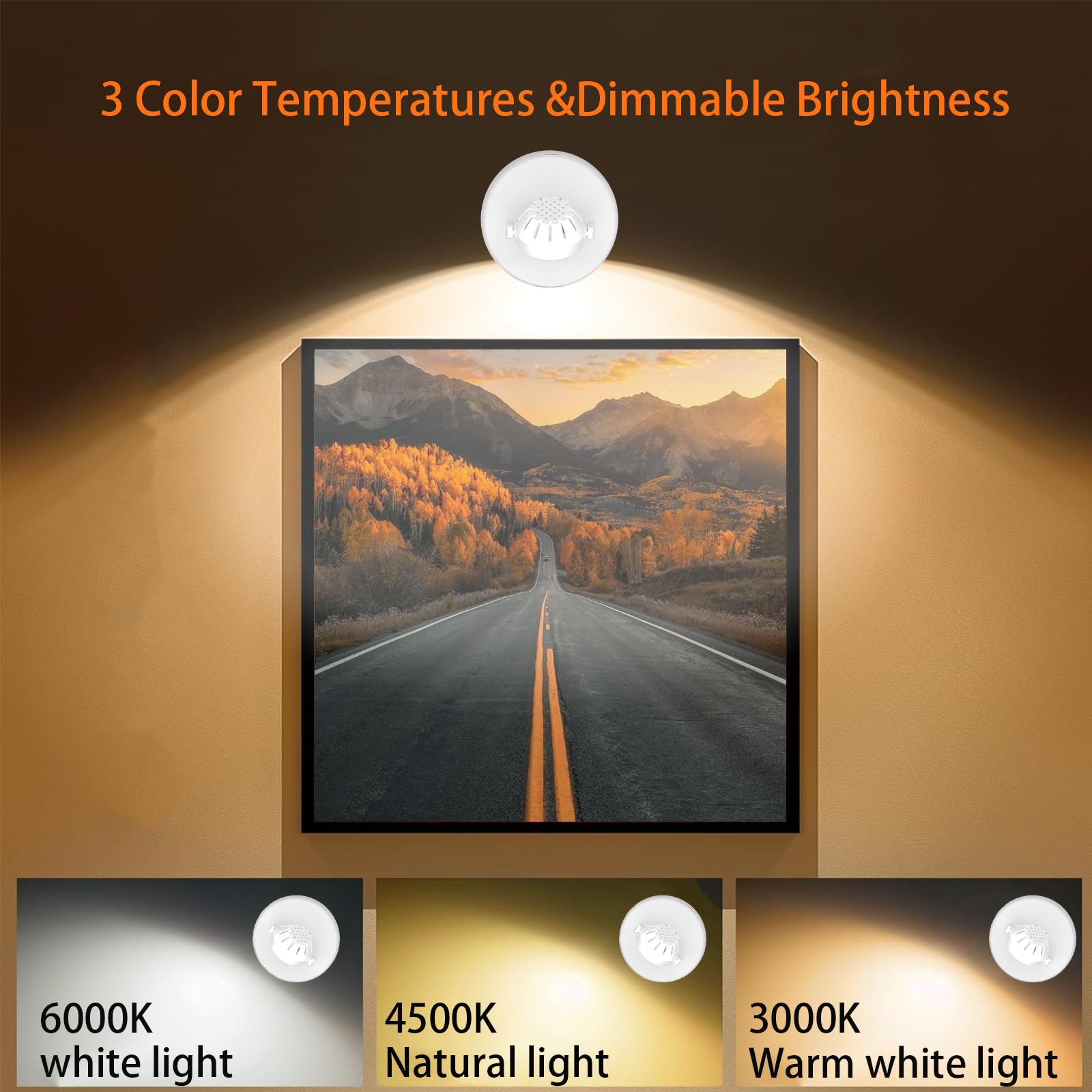 VIGMOJ 2Pack Rechargeable Spotlight, Wireless Picture Light with Timer Dimmable Puck Lights for Paintings Dartboard Artwork - Image 2