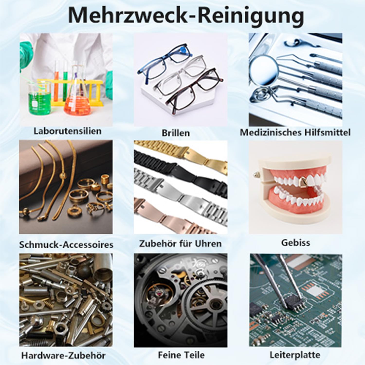 Ultraschallreiniger 10L Reiniger Ultraschall Ultrasonic Cleaner, Ultraschallreinigungsgerät Edelstahl mit Digitaler Anzeige für Schmuck Brillen und Zähne