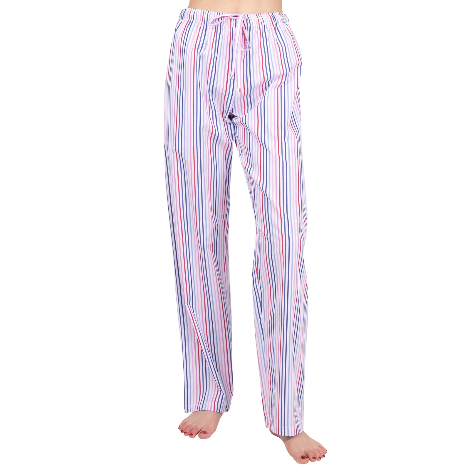 JTPW Women's 100% Cotton Woven Poplin Comfortable Pyjama/Lounge Pants With Pockets