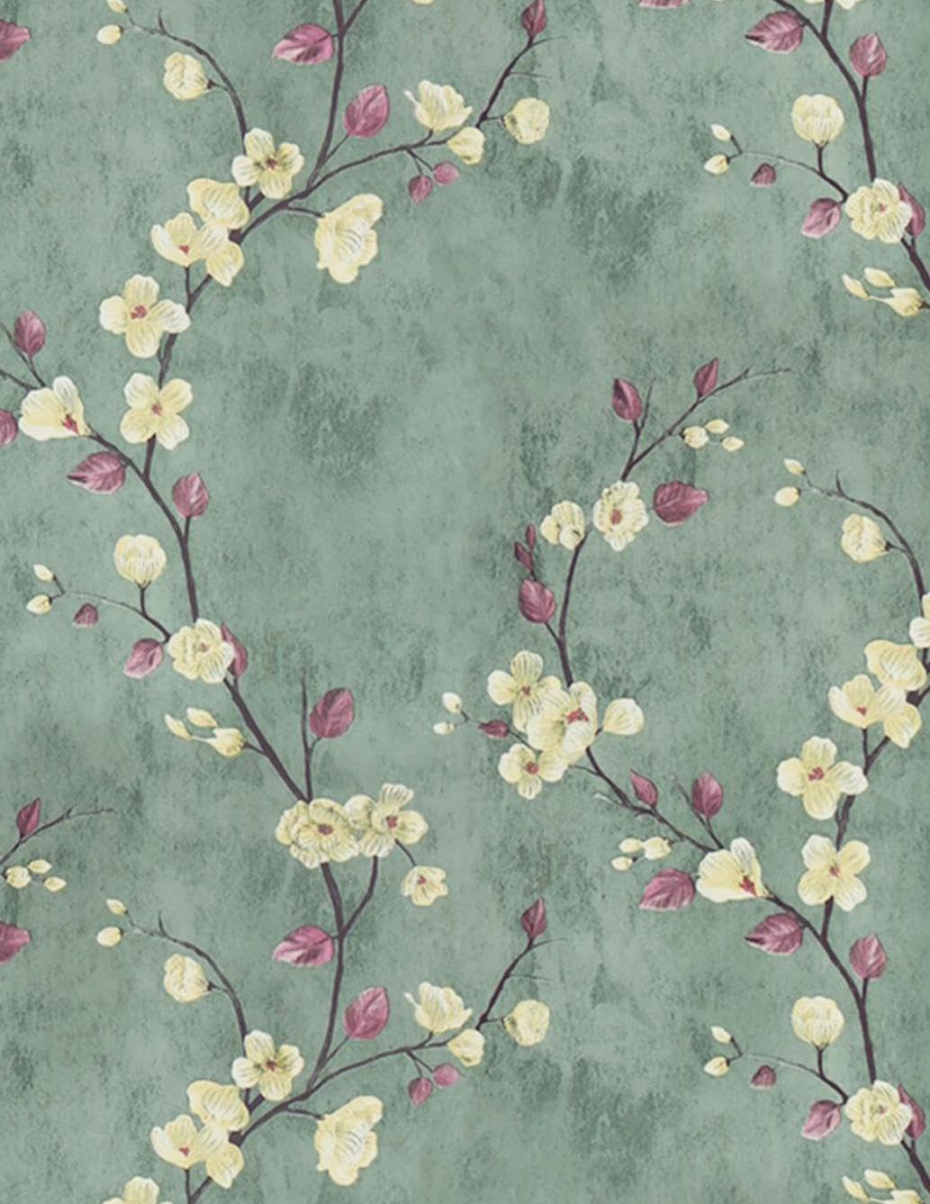 Safiyya 118"x17.7" Green Floral Peel and Stick Wallpaper Vintage Contact Paper Removable Self-Adhesive Wall Paper for Bedroom Vinyl Roll