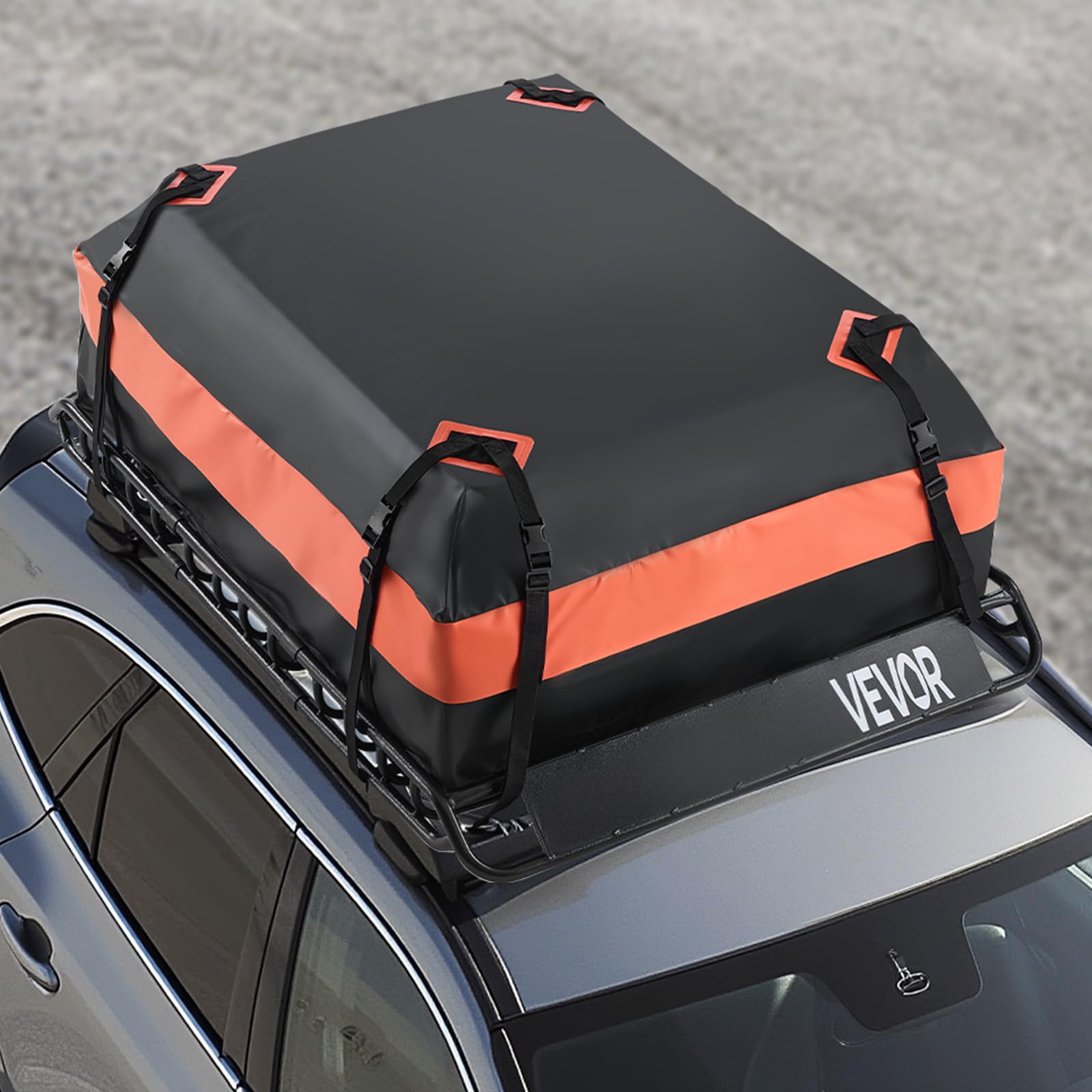VEVOR Cesta para Portaequipajes de Techo 130x91x10,5 cm Portaequipajes Universal para Techo con Bolsa de Carga 112x87x26 cm Carga Máxima de 90,7 kg Soporte de Equipajes para SUV, Camión, Coche