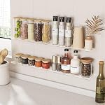 Étagères Flottantes Murales Lifewit, Organisateur Acrylique Transparent de 14 po, Décor Murale en Plastique pour Disques/Parfum/Makeup/Figurines/Livres/Plantes dans la Salle de Bain, Chambre, Bureau, Salon, Cuisine, 4 Pack