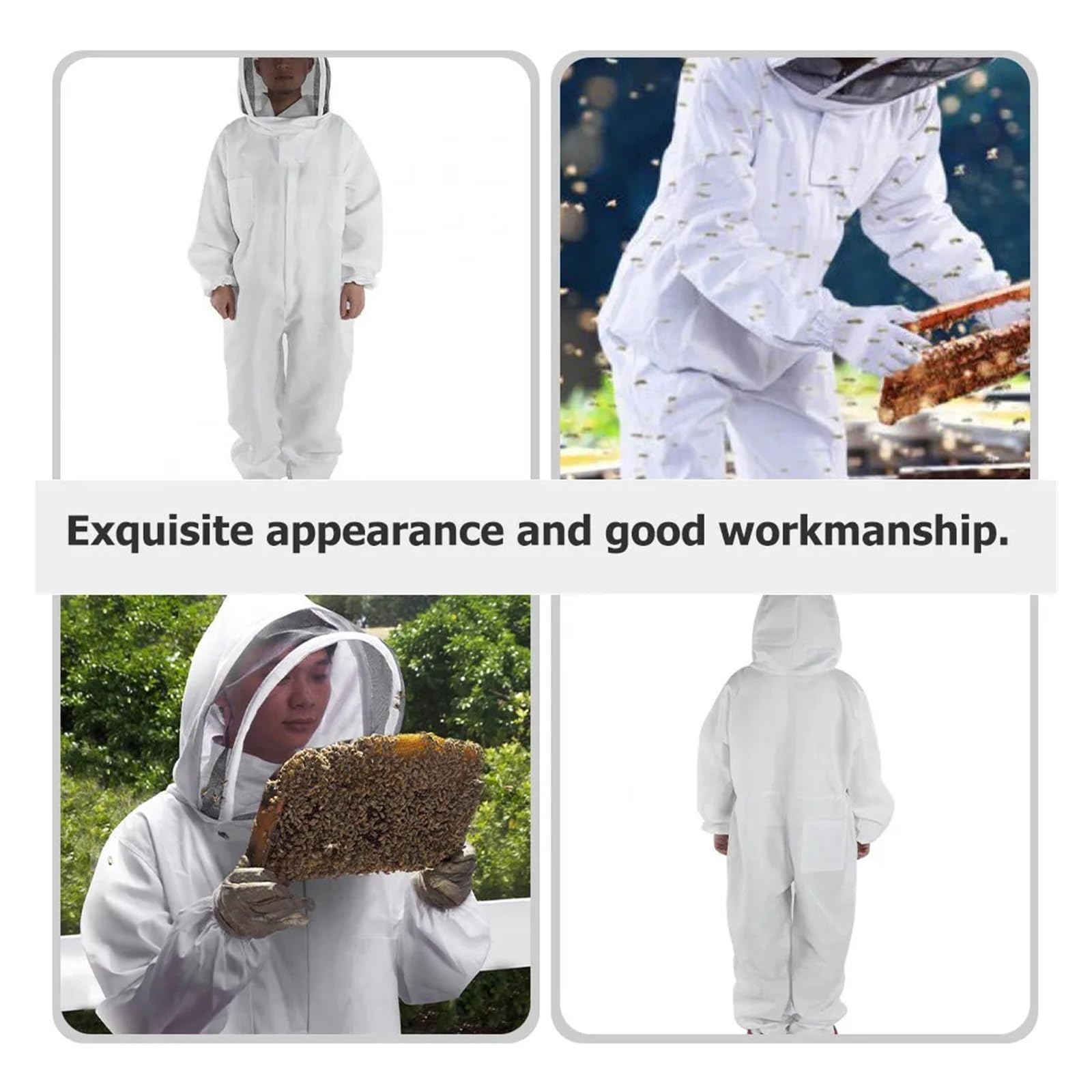 Imkeranzug Herren Imkeranzug, atmungsaktive Schutzjacke im Weltraum-Stil, widerstandsfähiger Imkermantel, praktische Ausrüstung
