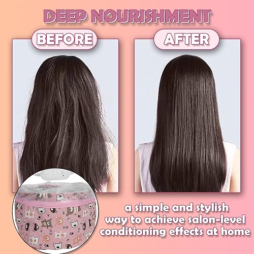 Miniatura 2 de Calor para acondicionamiento profundo, tratamiento de aceite, vaporizador eléctrico para el cabello, control inteligente de temperatura, sombrero