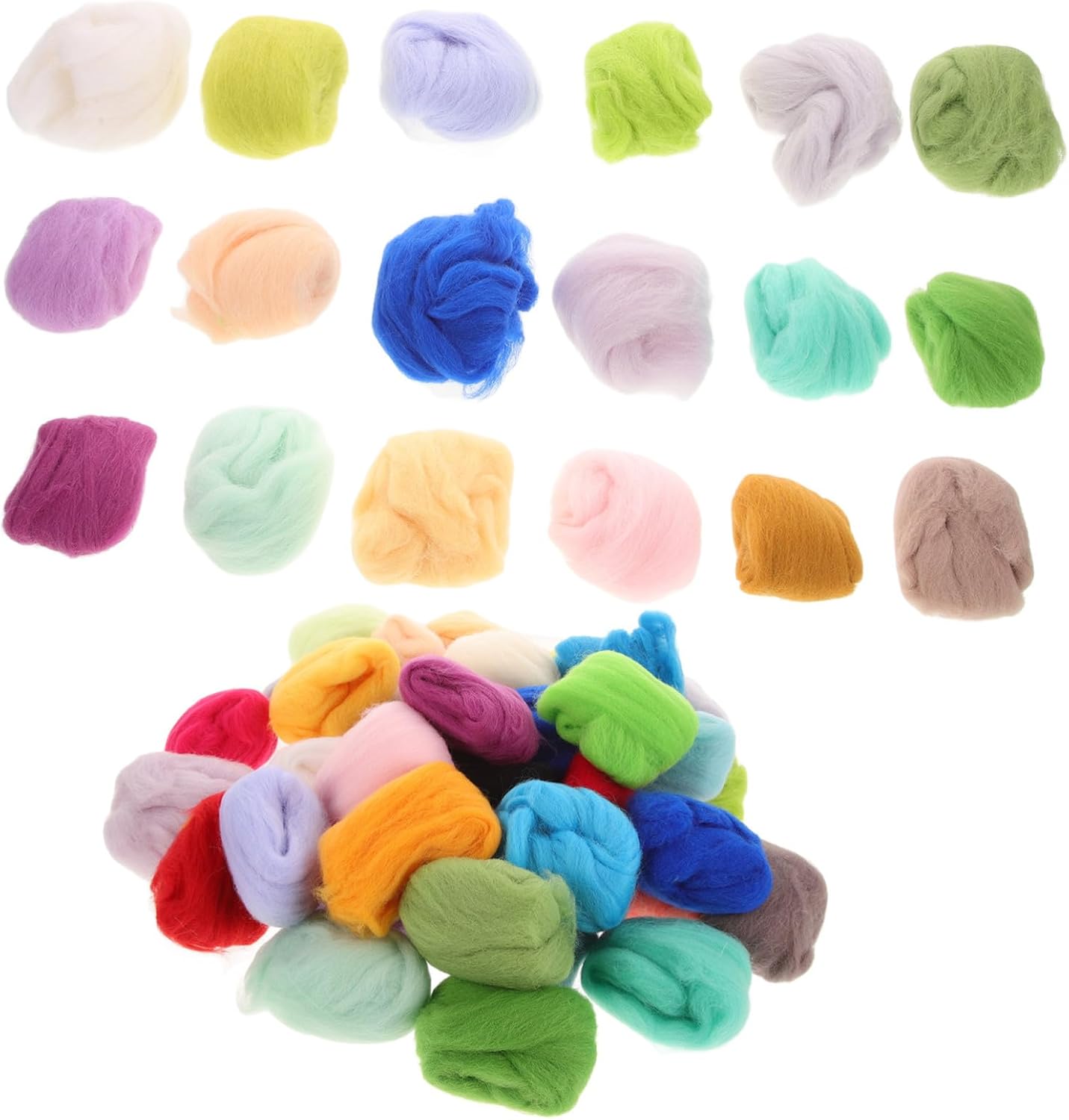 TEHAUX Needle Felting Kit of DIY Felting Wool Craft Kit Roving Wool for Yarn Comfortable Craft of for Needle