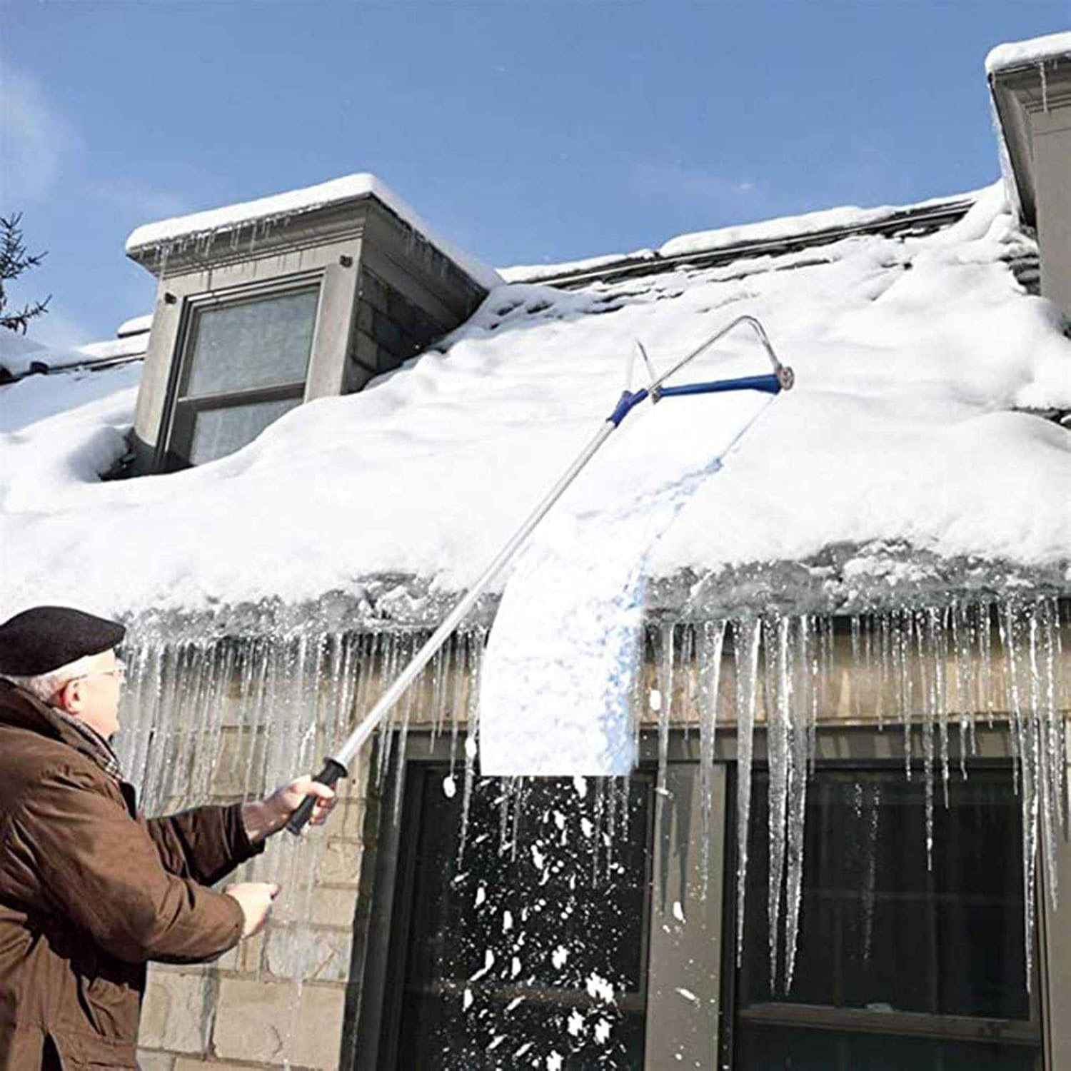 スノーレーキ スノーダンプ 屋根スノーダンプ 雪かき 雪下ろし 長さ調節可 安全 事故防止 除雪道具 伸縮式 除雪ツール 軽量 アルミ製 ロング雪落とし 家庭用 スノーダンプ Diy 工具 ガーデン