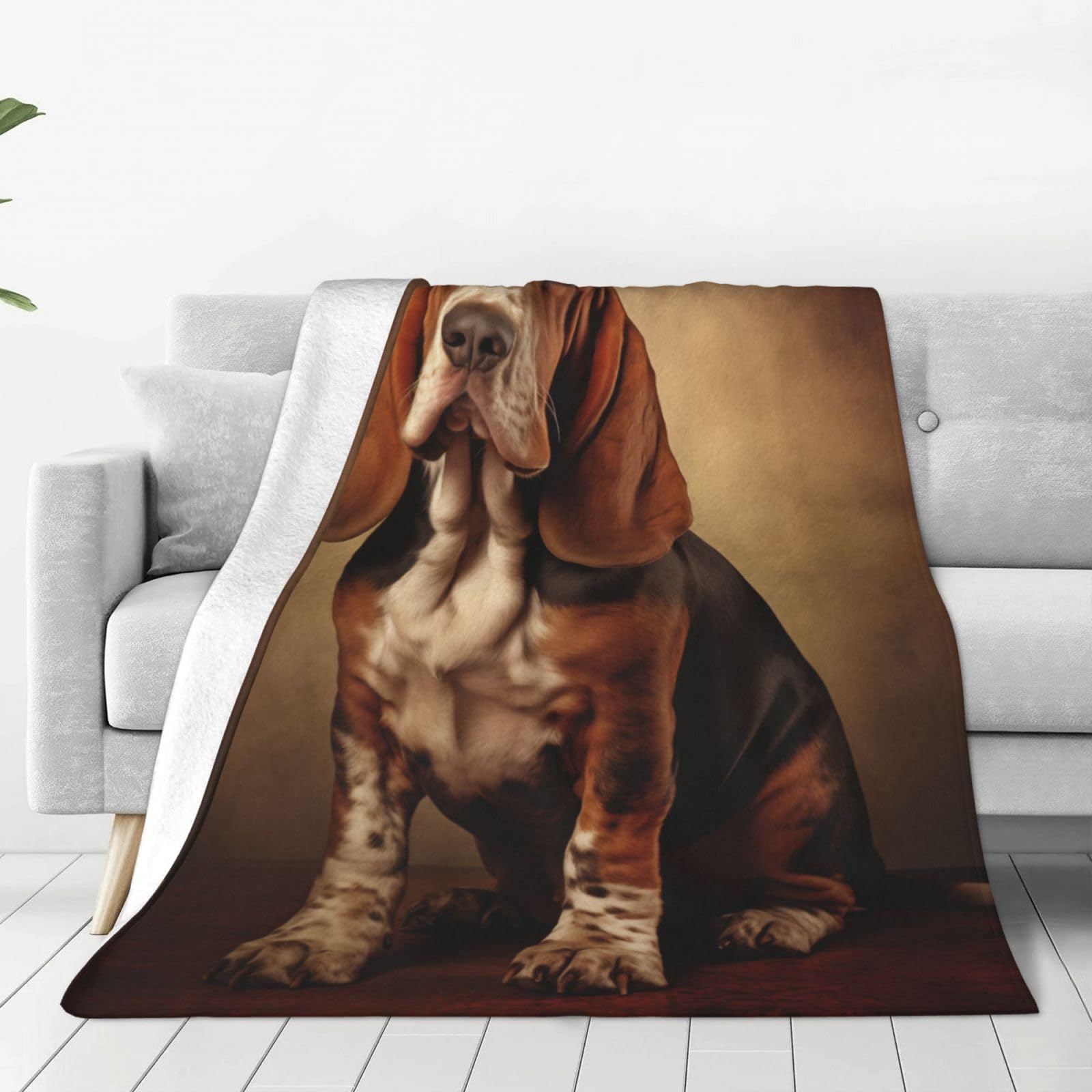 Coperta In Flanella Con Stampa Basset Hound | Super Morbida, Calda, Per Divano E Letto, 127x152 Cm - Foto 12