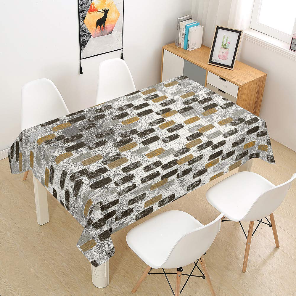 Morbuy Rectangle Doodle Geometry Tablecloths Rectangular Table Cloth Table Cover Waterproof Wipeable Stain-Resistant Oil-Proof For Party Home Dining Garden (,140X180cm)