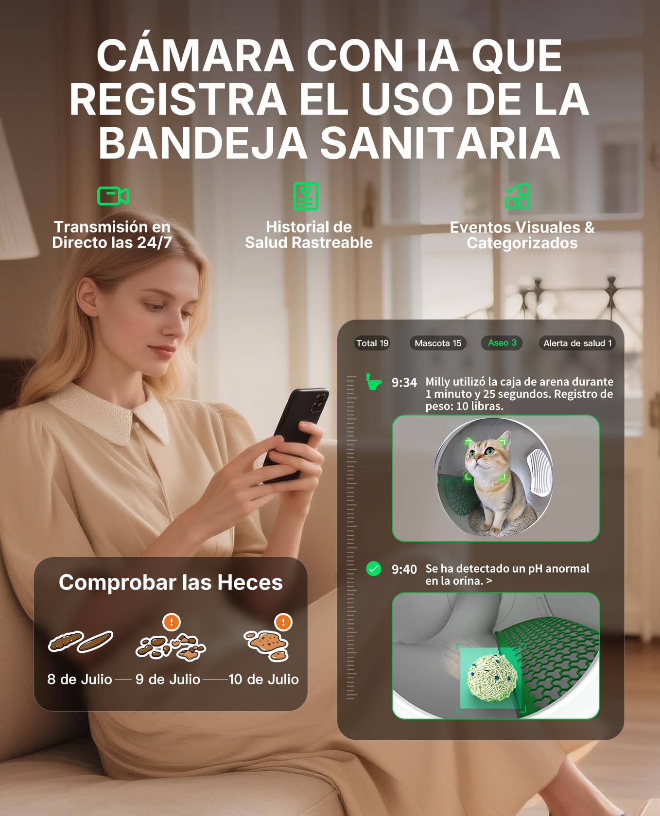 PETKIT PUROBOT MAX Pro 2 Arenero Gatos Autolimpiable, Entrada Mayor, Cámara AI, Arenero Autolimpiable para Gatos, 2,4 G y 5 G WiFi, Seguimiento Sanitario, Eliminación de Olores, 76L, para Varios Gato