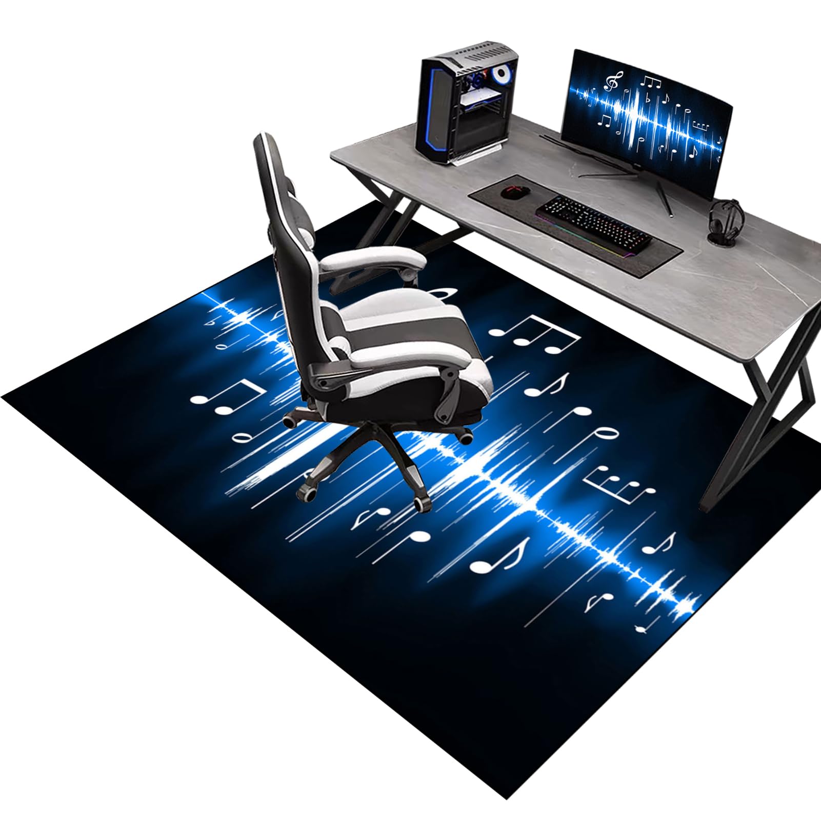 Gaming Chair Mat for Carpet Floor, Office Chair Mat for Hardwood Floor, Desk Chair Mat for Rolling Chairs, 90 x 150 cm Computer Gaming Chair Mat for Wood Floors, Carpet Protector Rug for Tile Floor