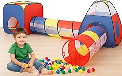 Barraca Infantil 4 em 1 Colorida - Cabana Infantil Menino e Menina - Estimula Coordenação Motora e Criatividade - Ideal para todos os Ambientes - Fácil Montagem e Desmontagem