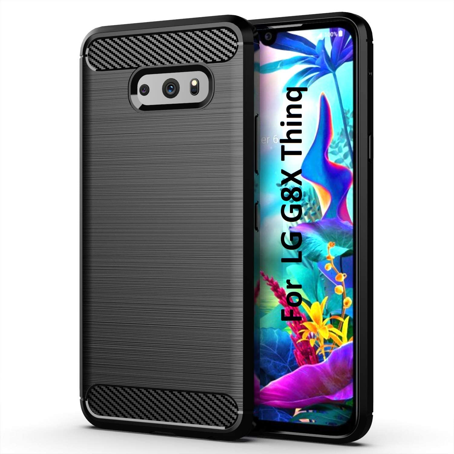 STARZ for LG G8X Thinq Back Cover Case Shockproof (Carbon Fibre TPU- Black) (B0BPR6MMQR) Amazon Price History, Amazon Price Tracker