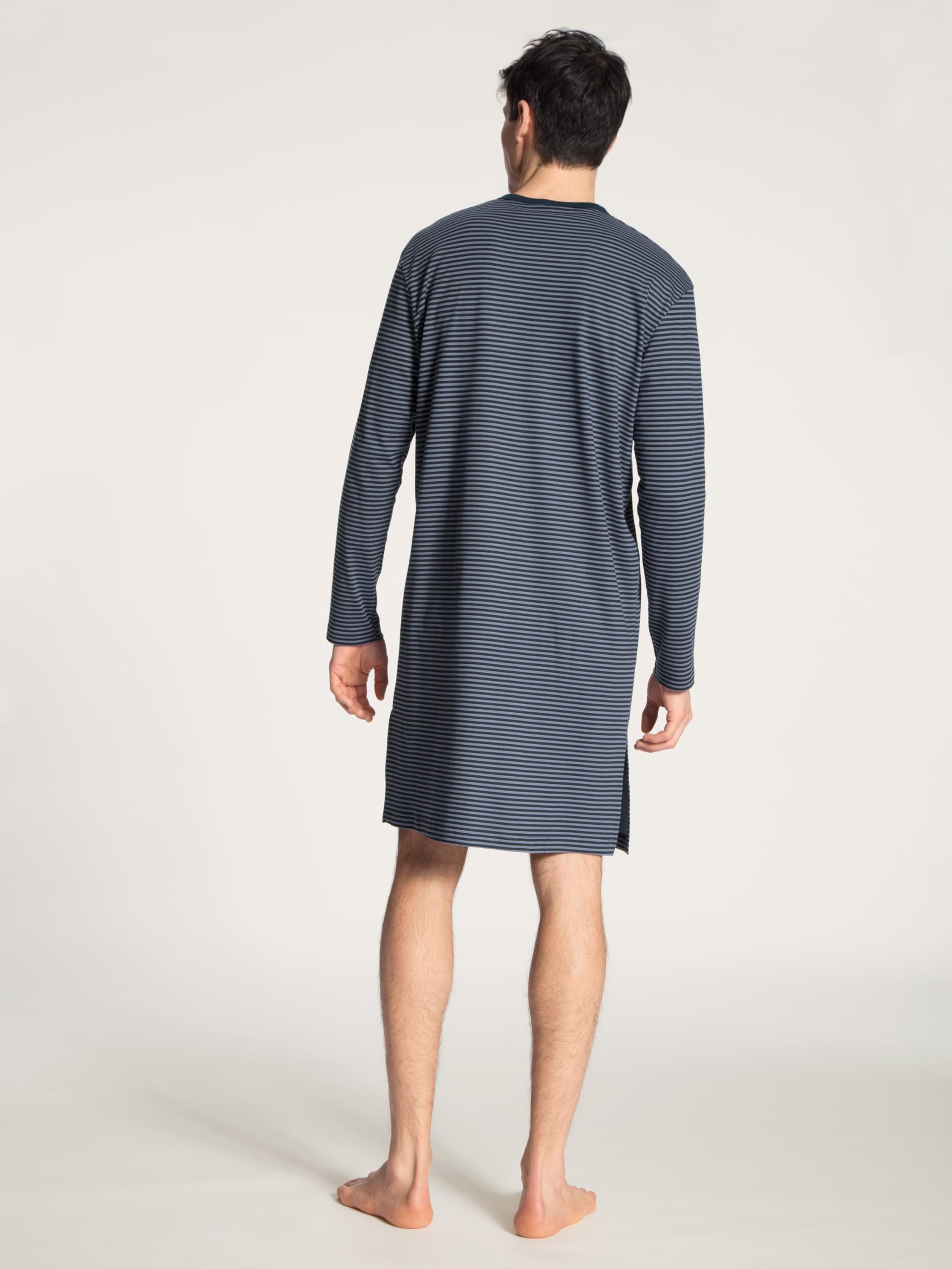 CALIDA Chemise de Nuit Manches Longues Relax 100% Coton Interlock (Dark Sapphire), Chemises de Nuit, 100% Coton Interlock