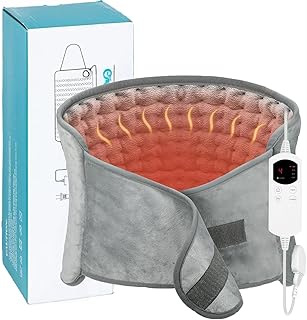 Cobertor elétrico lombar e ervical, 120 x 30 cm, almofada térmica esteira elétrica 6 temperaturas, 4 temporizador fecho...