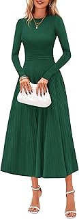 PRETTYGARDEN Womens Sweater Dress 2025 Long Sleeve Elegant Knit A Line Fall Wedding Guest Cocktail Midi Winter Dresses