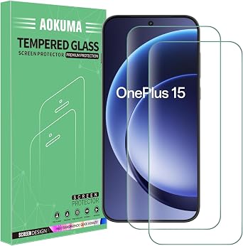 AOKUMA For OPPO Find X9 Pro/Oneplus 15 Tempered Glass Screen Protector, 2 Pack Screen Protector,9H Hardness,Anti-Scratch,Anti-Fingerprint,Bubble-Free,HD Clear,Premium Protective Film Case Friendly