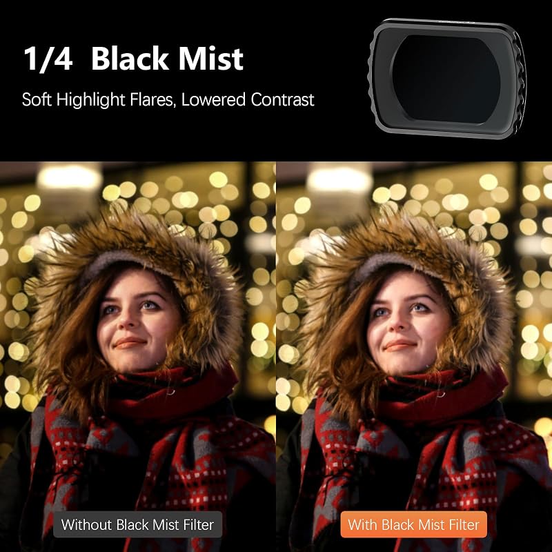 AMAZEAR Mágneses ND Szűrő Készlet DJI Osmo Pocket 3-hoz - 5 db (1/4 Black Mist/CPL/ND16/ND64/ND256) Vloggereknek, Utazáshoz