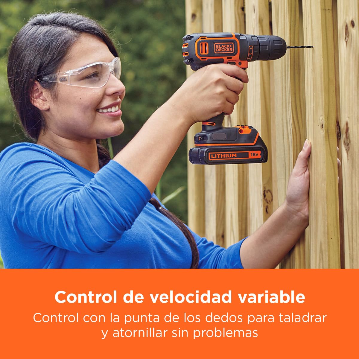 BLACK+DECKER Kit de taladro atornillador INALÁMBRICA de 18V con 2 baterías de 1,5Ah, cargador rápido, juego de 80 accesorios y maletín de transporte, BDCDC18BAFC-QW
