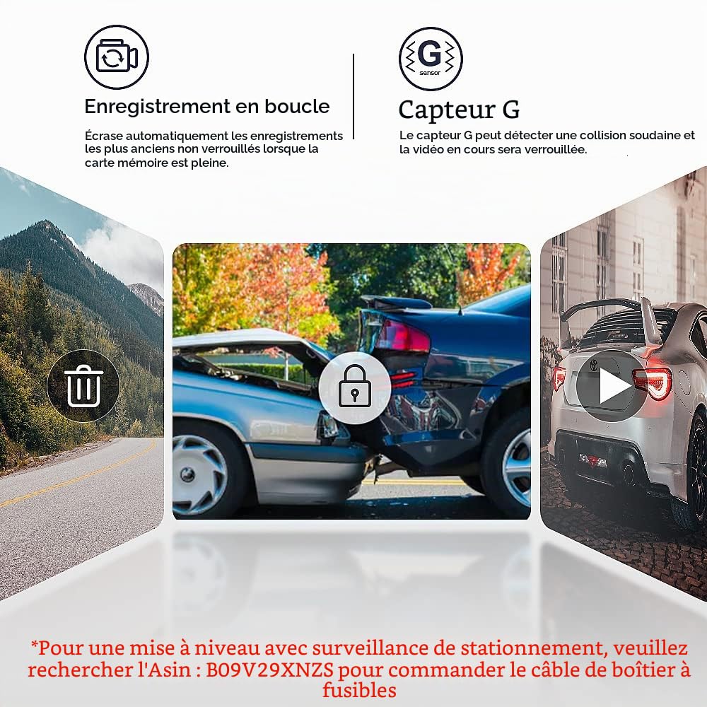 Fitcamx Dashcam Compatible avec Toyota Corolla L Le SE XLE XSE SE Nightshade Sedan 4D Hybrid Touring Sports 12th Gen (E210) 2019-2022, 4K WiFi Caméra de Voiture, G-Sensor,Vision Nocturne, Carte 64 Go