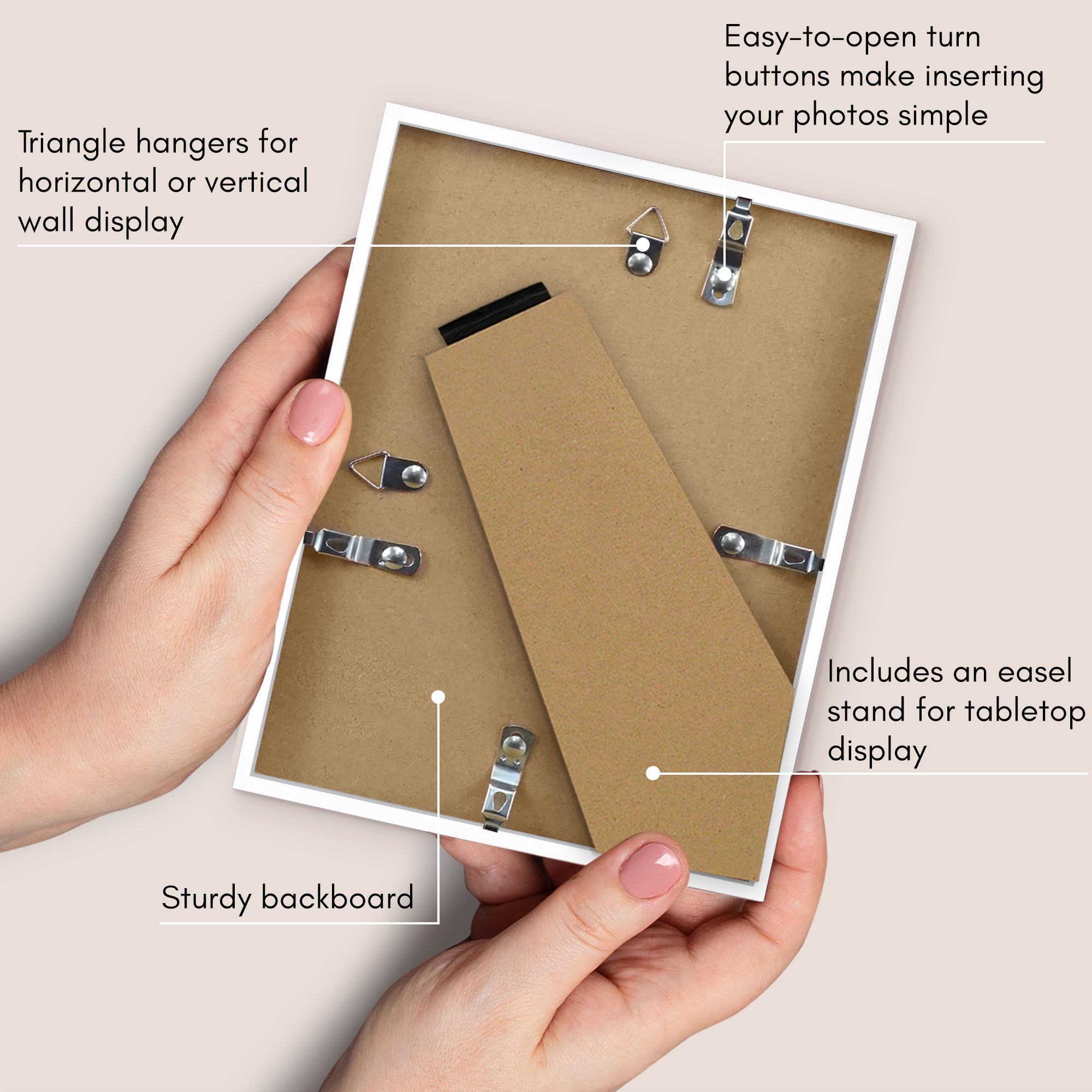 Americanflat 5x7 Picture Frame With Shatter-Resistant Glass - Slim White Frame For Tabletop Or Wall Display