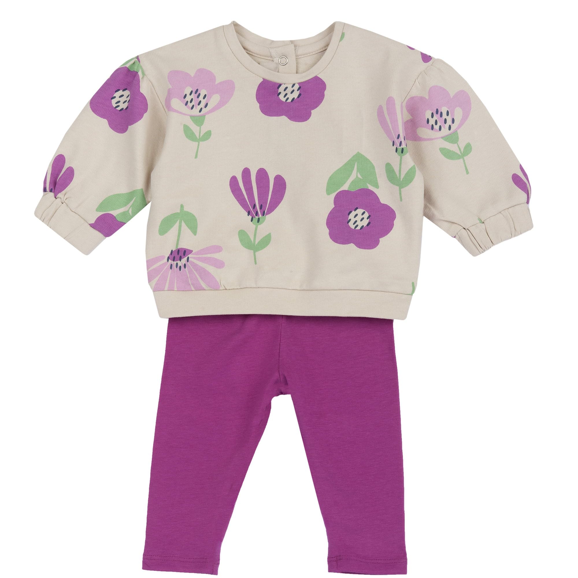 Chicco En Tissu Doux et Orné D'un Joli Col 261 Ensemble avec T-shirt et Pantalons Bébé fille (lot de 1)