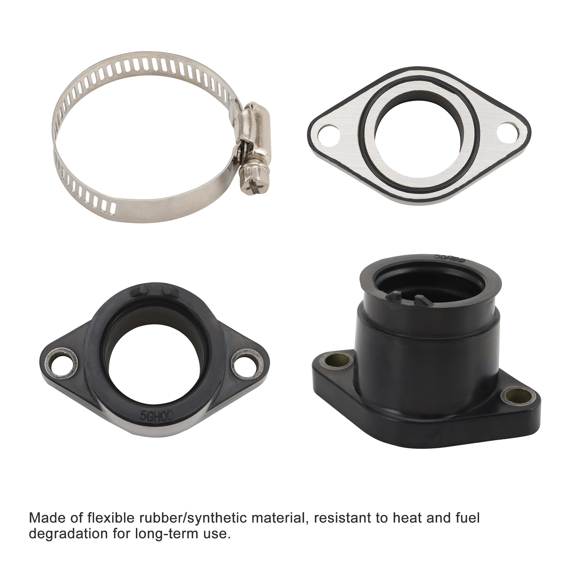 GOOFIT Joint D'Admission Manchon De Carburateur Remplacement pour YFM400F Grizzly YFM450 YFM450 YFM400 2000-2014 5GH-13586-00-00