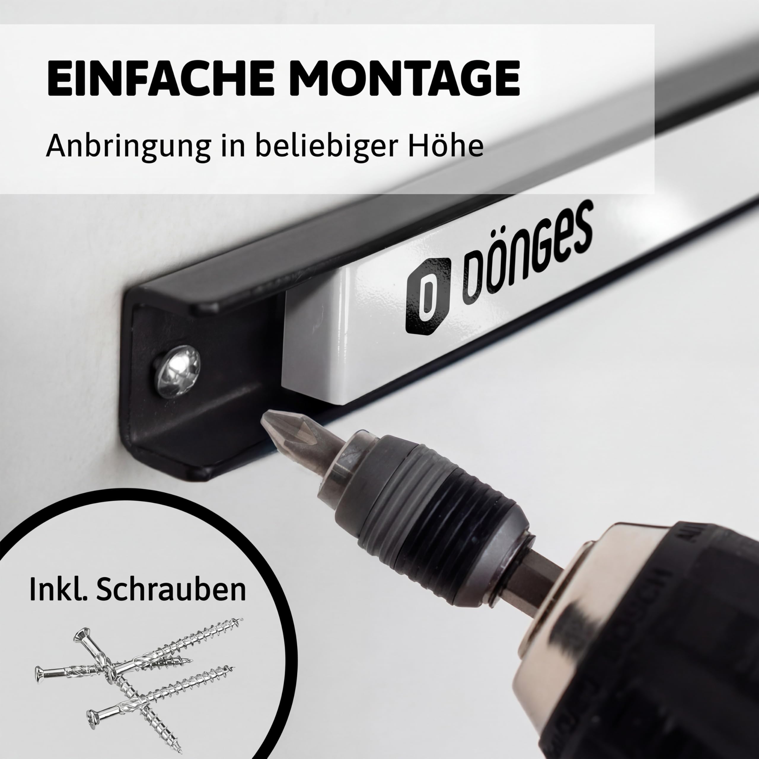Dönges Magnetleiste 6er Set Weiß - Werkzeughalter Wand | 46cm aus Stahl | 23kg Tragkraft | Magnetischer Werkzeug-Organizer für Werkstatt, Garage, Schuppen | Rostfrei, inkl. Schrauben