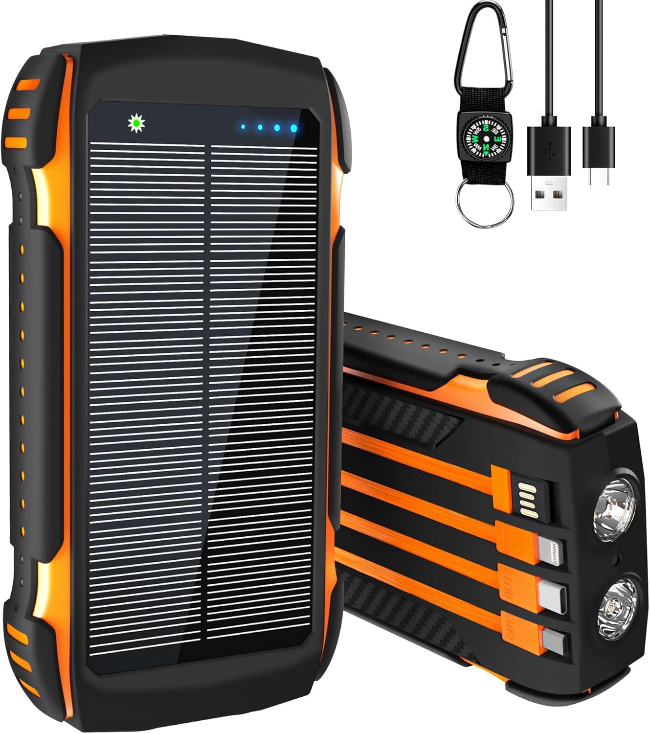 Chargeur Solaire Portable 65W - 56800 MAh, 5 Ports, écran Numérique Et Lampe LED | Idéal Rando, Camping, Voyage