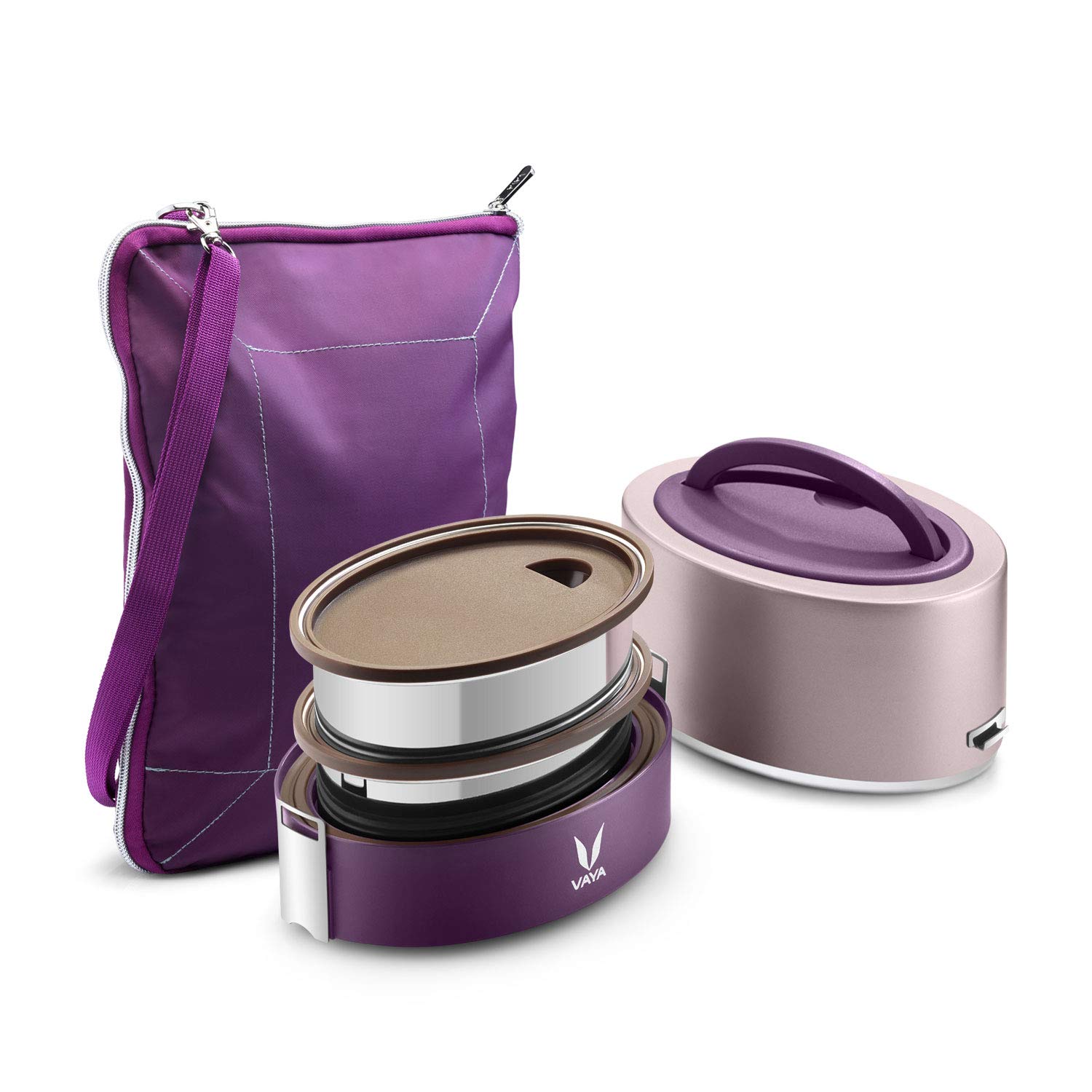 VAYA TYFFYN Purple Lunch Box - Stainless Steel -7 VAYA TYFFYN Purple Lunch Box - Stainless Steel -7