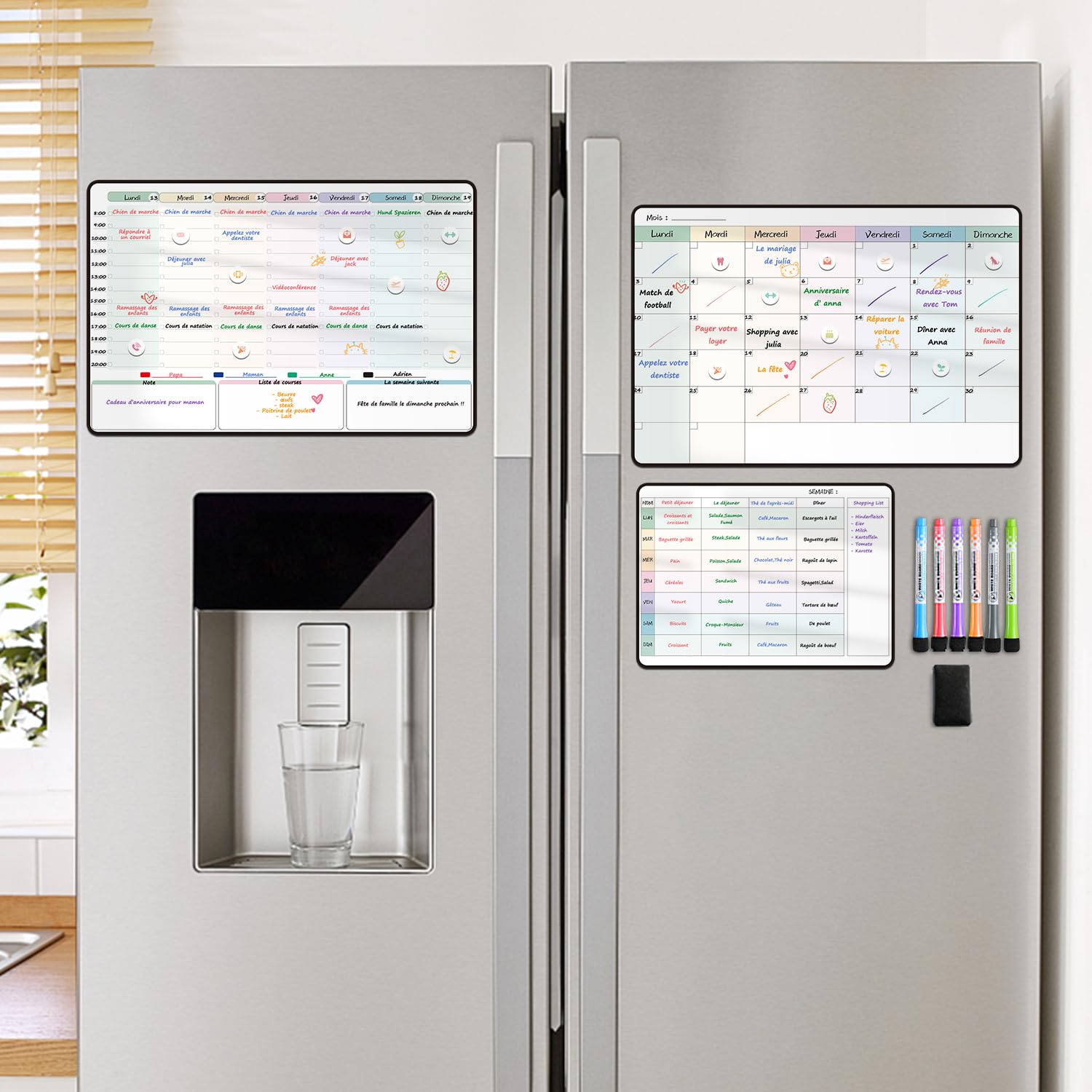 Tableau Blanc Magnétique Réfrigérateur Calendrier Idéal Pour Planificateur Hebdomadaire Et Mensuel Tableau Blanc Memo Calendrier Magnetique Effacer A Sec Tableau Blanc Pour Refrigerateur
