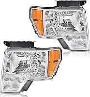 Vista 24 de Faros compatibles con Dodge Ram 1500 2500 3500 1994-2002. Faros para conductor y pasajero con lente transparente y carcasa cromada. Reflector