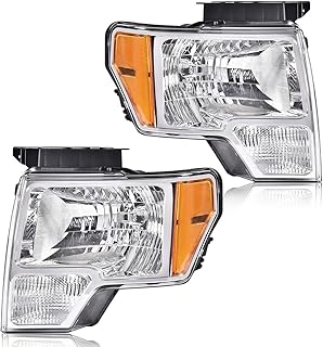 OE-Grade Chrome Headlamp Pair for Ford F150 (2009-2014) - Improved Visibility