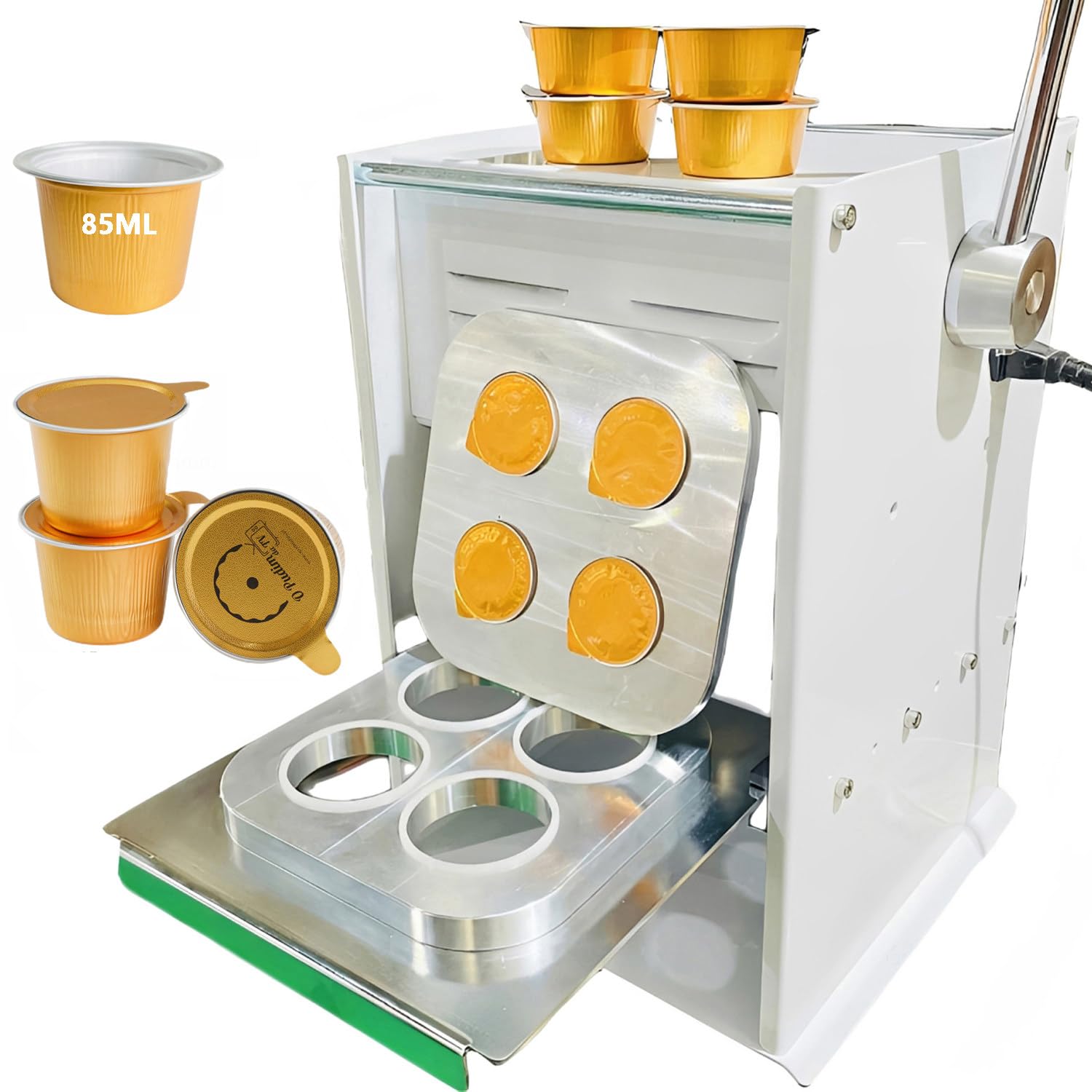 asdchZen Manual Heat Sealing Machine With Digital Temperature Control For Coffee Capsules, Tea, And Food Packaging (85Ml)