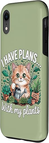 Miniatura 2 de I Have Plans with My Plants Cat Funny Kitten Gardener Saying Case for iPhone XR