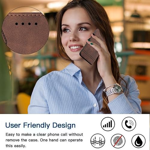 Miniatura 7 de Funda tipo cartera para Samsung Galaxy A24 4G, Galaxy A24 4G con función atril magnético, ranura para tarjetero, bonita funda protectora de piel