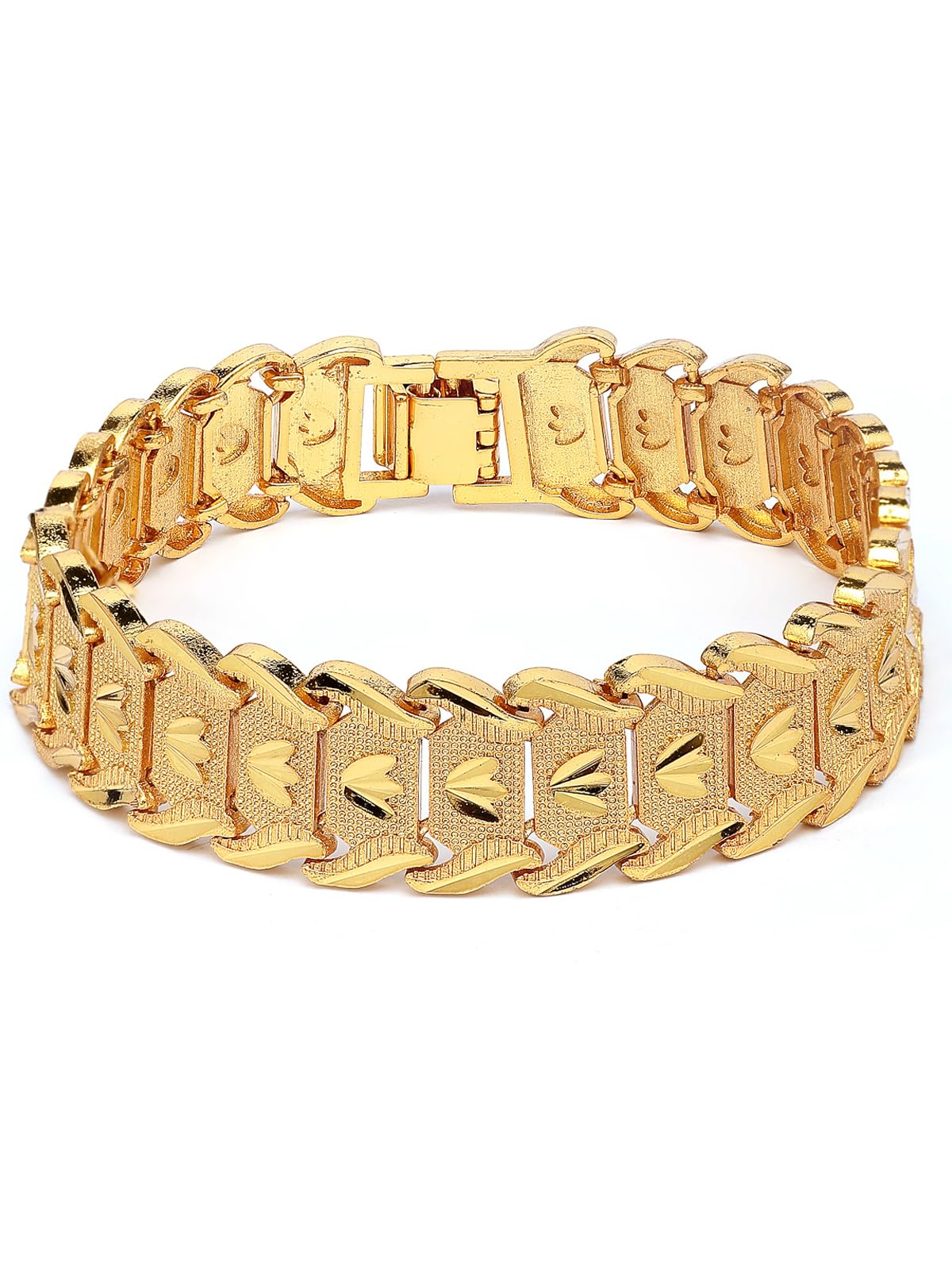 Impressive Copper Gold Plated Durable Stainless Steel Chain Bracelet Jewellery For Men & Boys|Fold Over Clasp type|Gift for Anniversary Birthday|BC107139-image-9