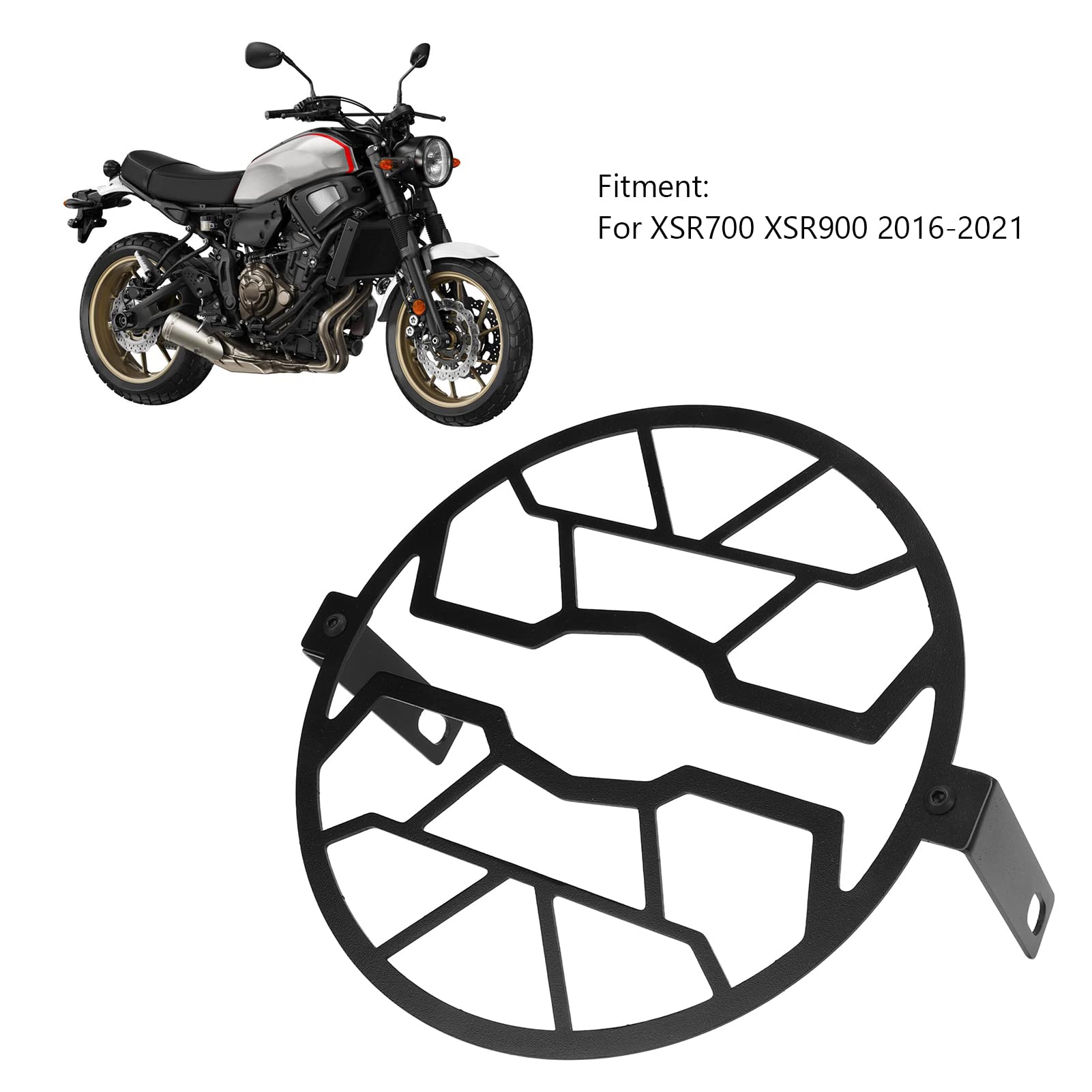 Qiilu Protezione Faro Moto Copertura della Griglia di Protezione del Motociclo con Vite della Staffa Acciaio Inossidabile per XSR700 XSR900 2016-2021