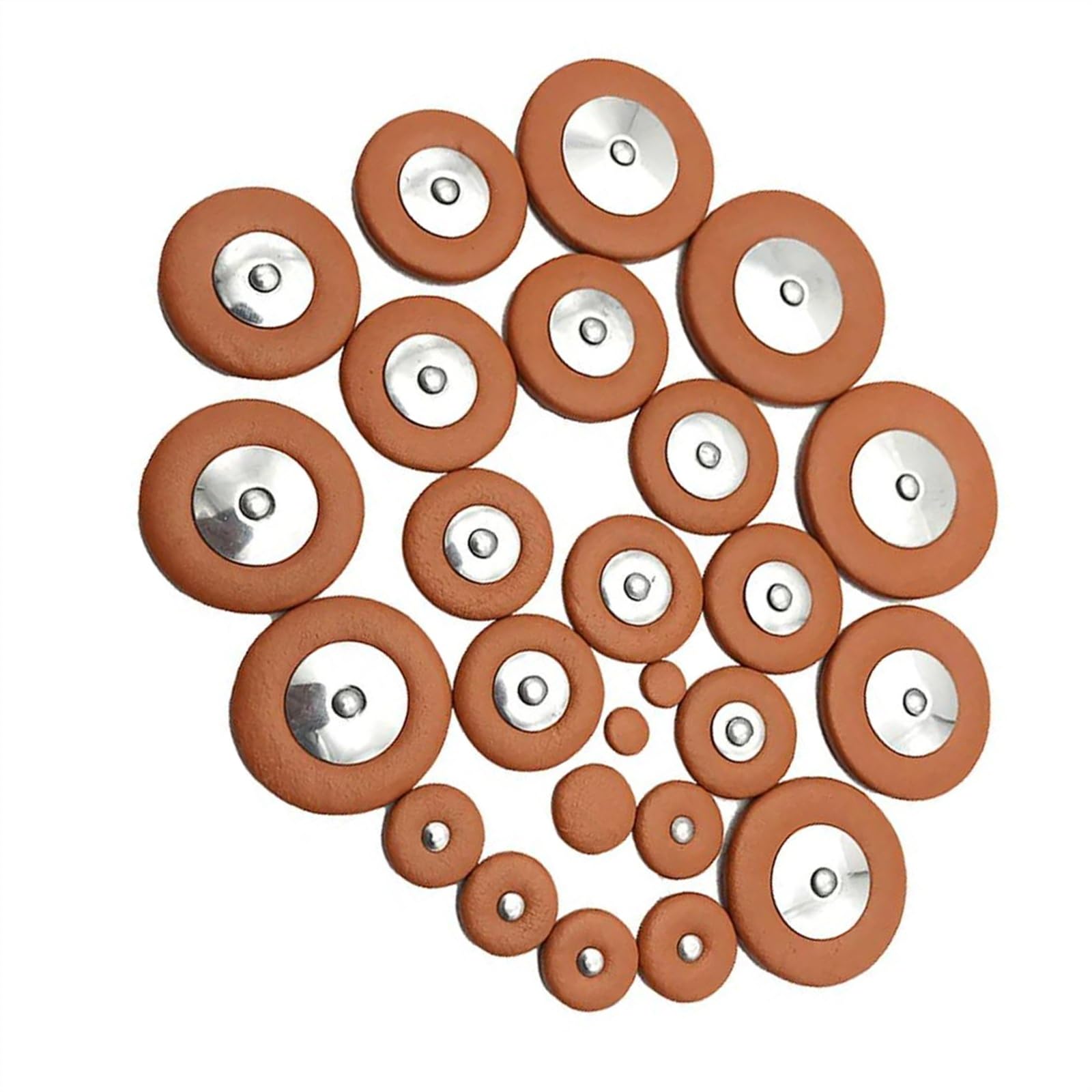 Saxophon Musikinstrumentenzubehör 25 Stück Professionelle Lederpolster Tenorsaxophon-Pads Holzblas-Musikinstrumente Teile (Color : Brown)