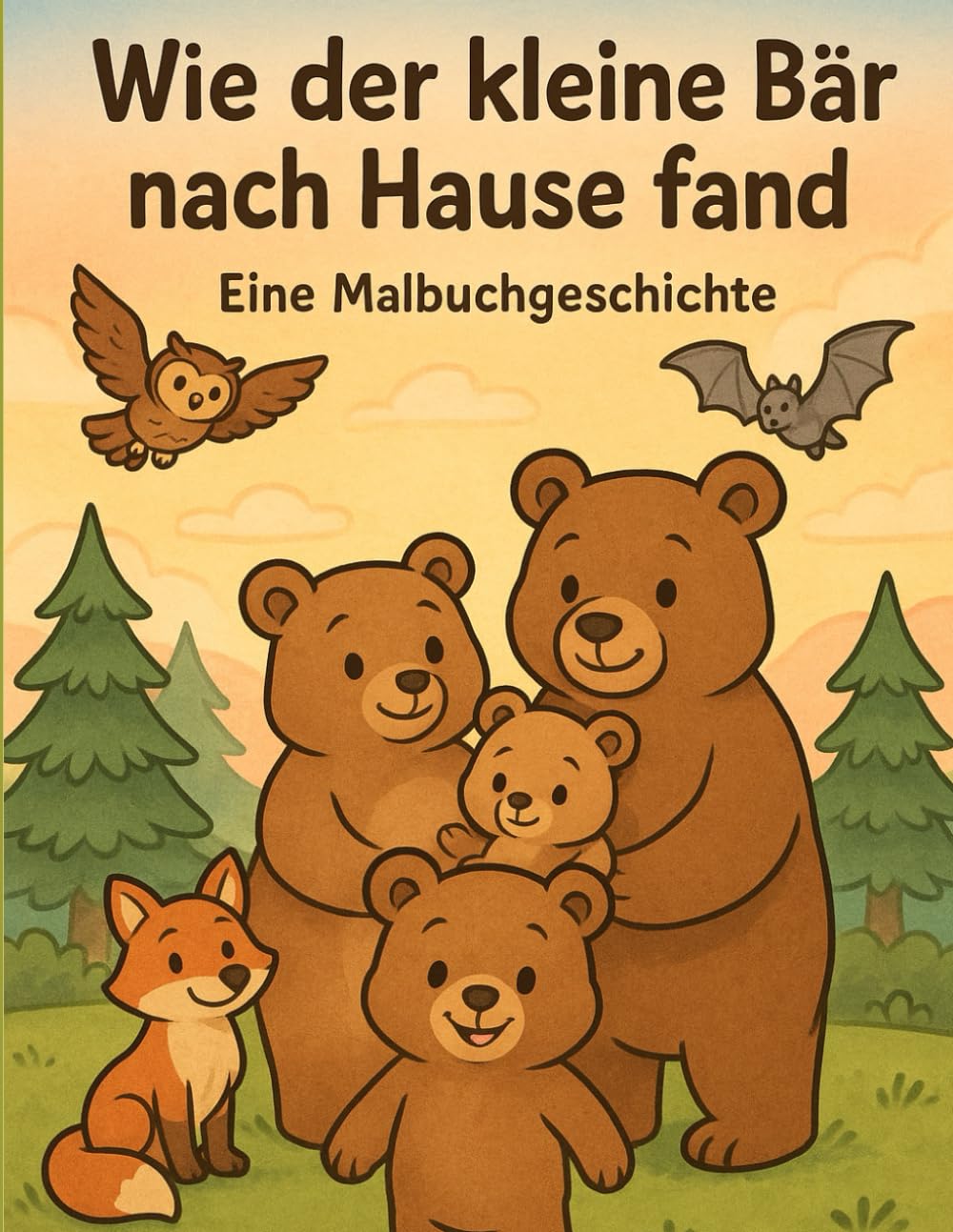 Wie der kleine Bär nach Hause fand: Eine Malbuchgeschichte