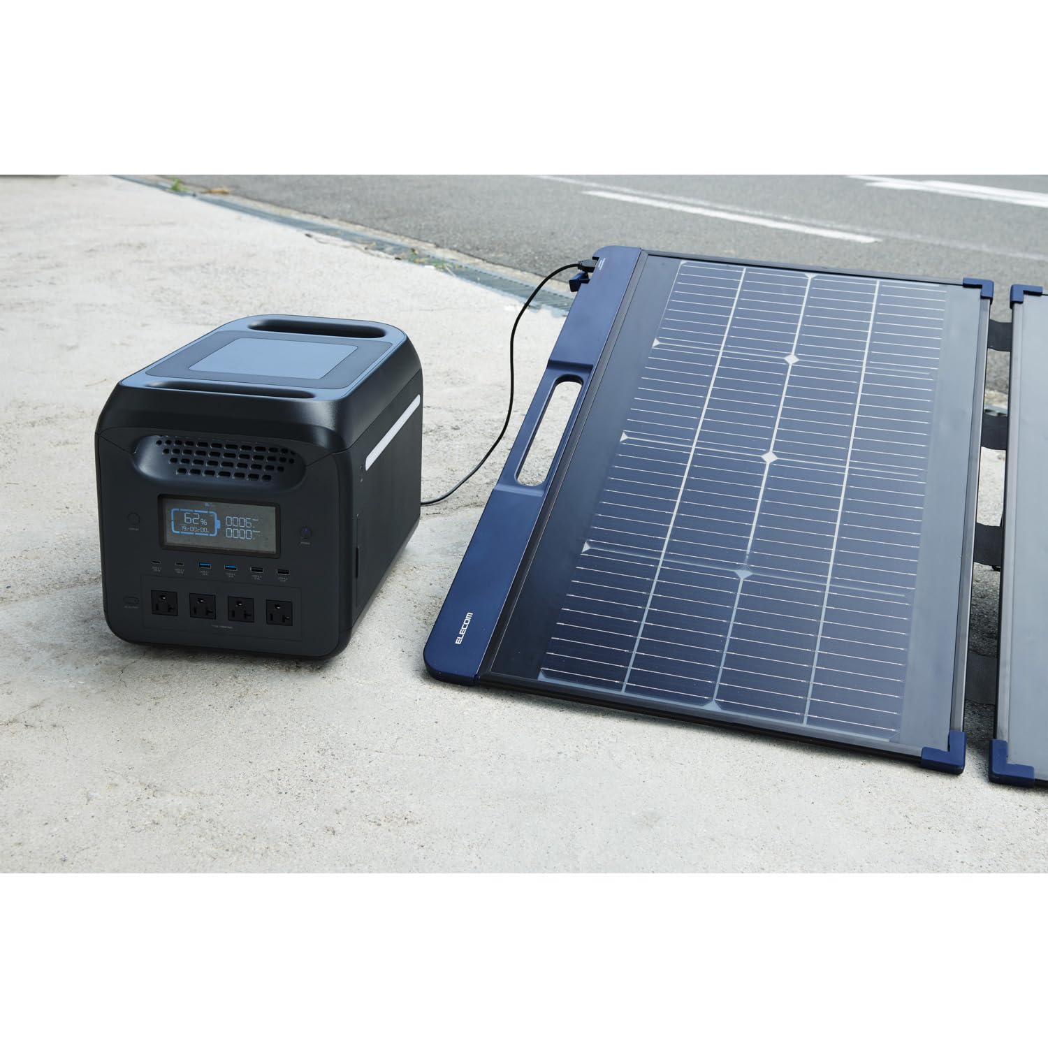 Amazon | エレコム ソーラーパネル ポータブル電源用 100W 収納袋付属 